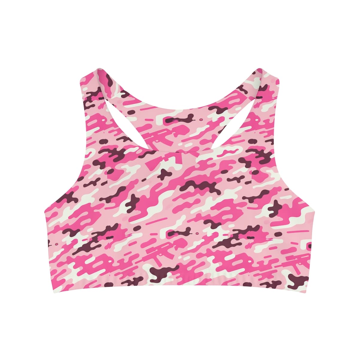 Pink Camo Seamless Sports Bra