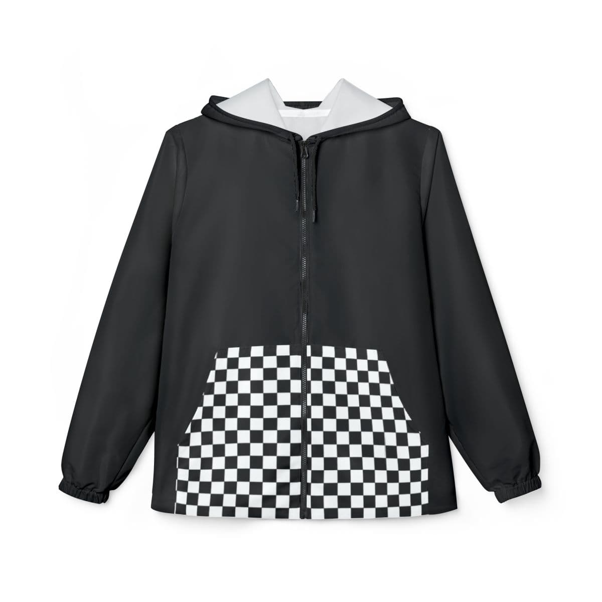 Checkered Pocket Windbreaker Jacket